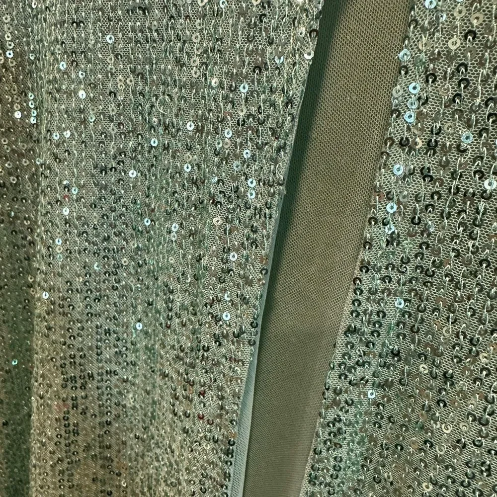 Kate & Malory XL Elegant Green Bling Sequin Cardigan - Picture 6 of 7